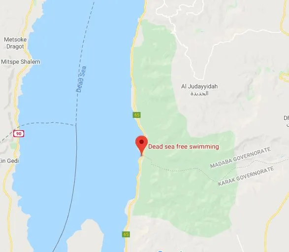 Dead sea viewpoint, kde se můžete zdarma vykoupat