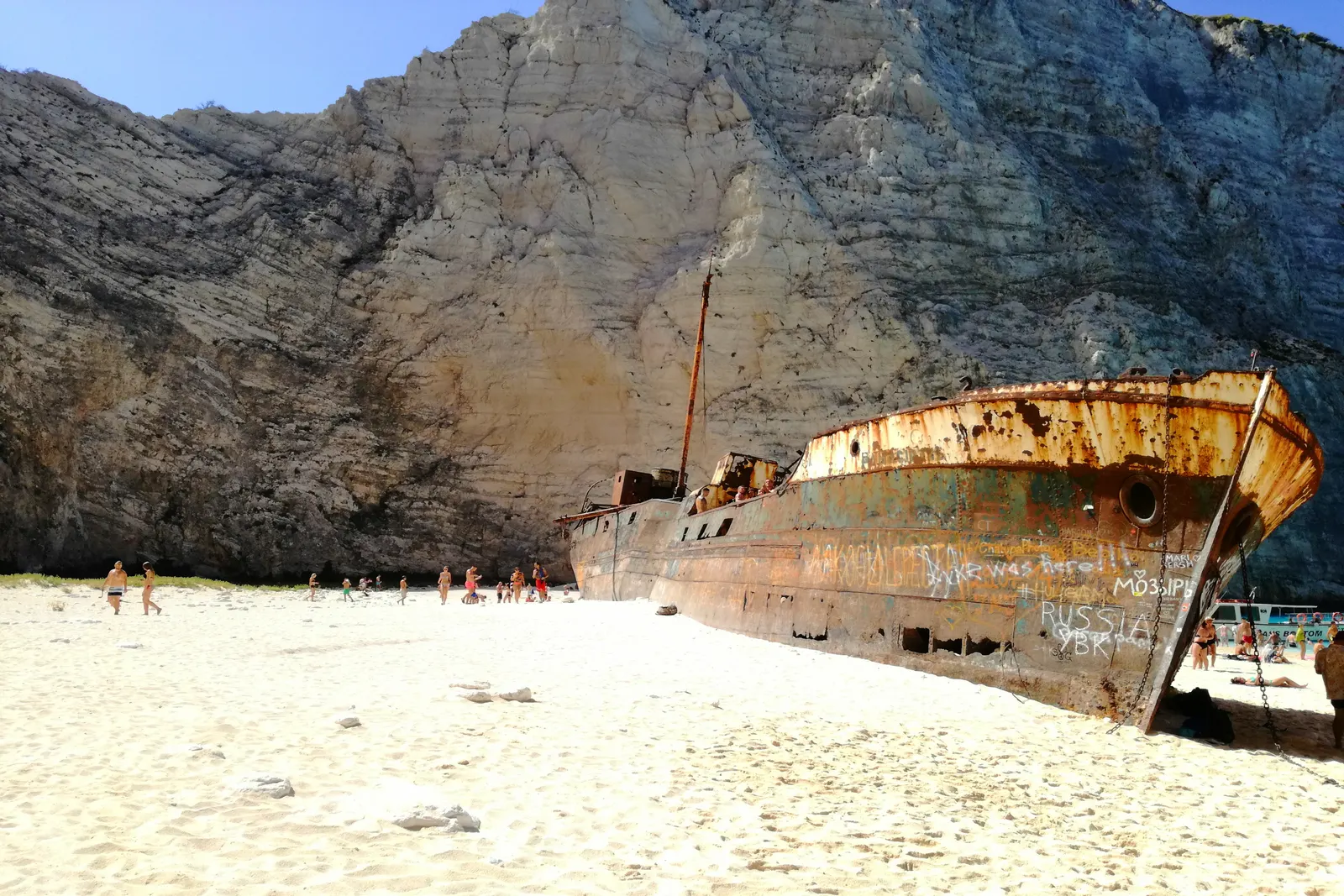 Shipwreck nacházející se na pláži Navagio