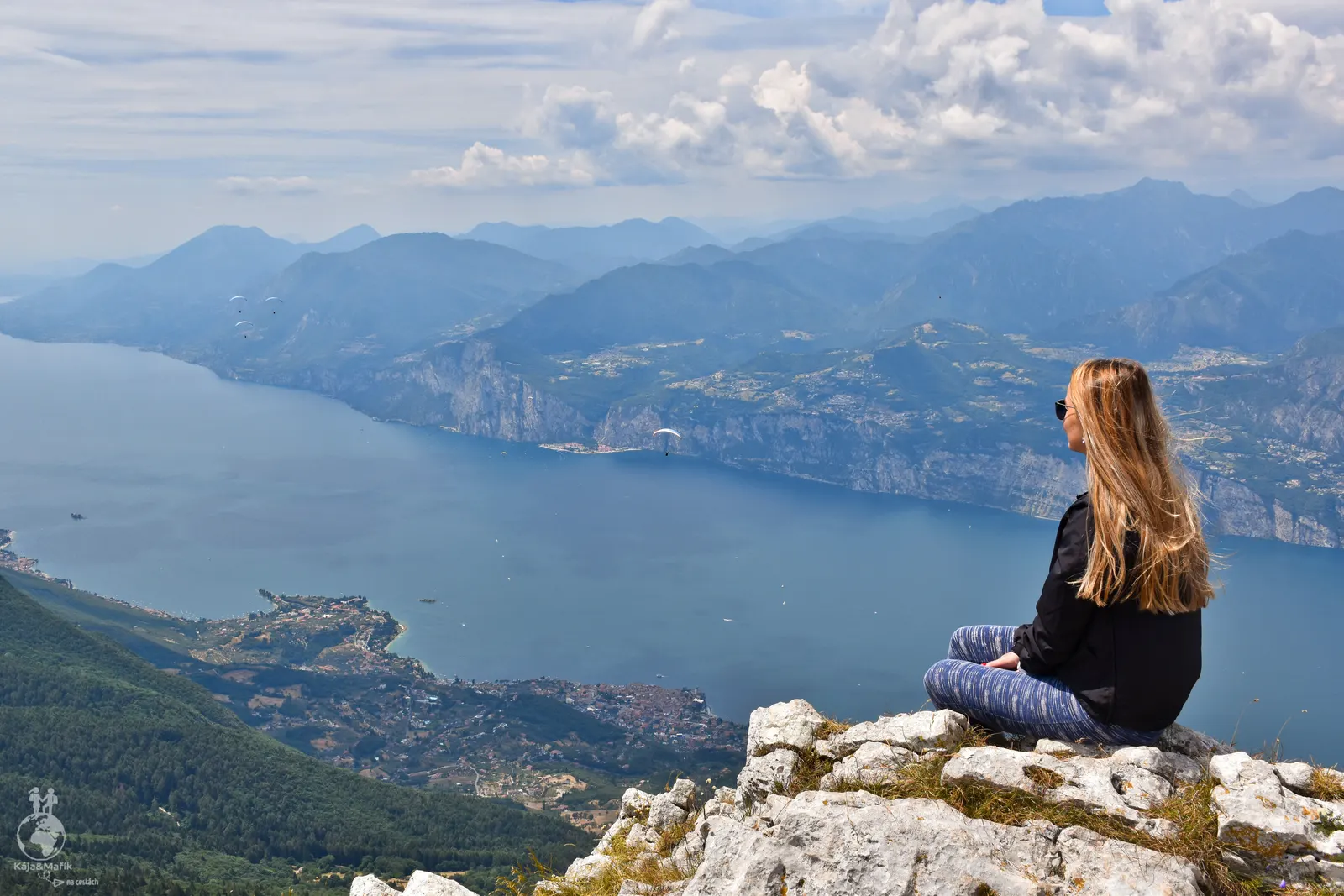 Výhled z hory Monte Baldo na Lago di Garda